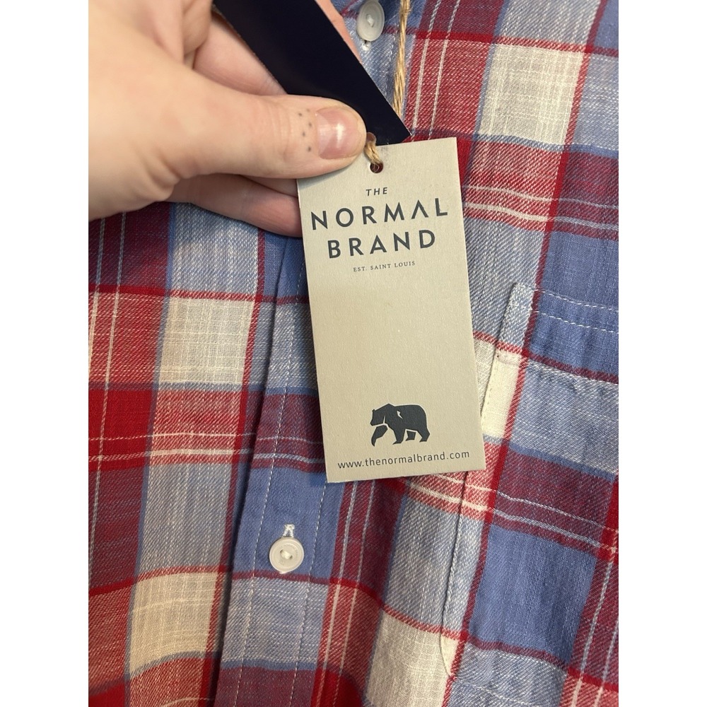 The Normal Brand Skipper Button Down XXL NWT Plaid Americana Preppy - Picture 5 of 11